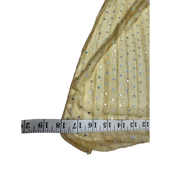 Golden Polka Dot Scarf - Shiny Mustard Yellow Wrap For All Seasons - Lightweight - Picture 3 of 5